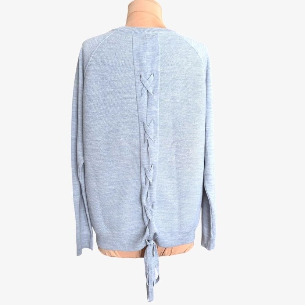 NEW Lululemon Tied To You Sweater 12 Lace Up Back Heathered Starlight Blue NWOT